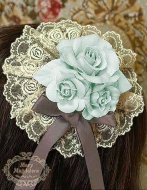 未使用　ロゼットヘッドドレス　ミルキーミント　ヴィクトリアンメイデン HEAD ITEM - Victorian maiden - クラシカルロリィタブランド