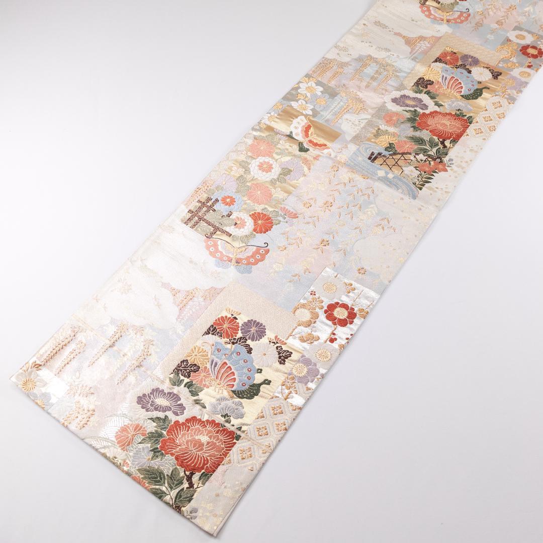 値下げコメント対応しません R7SK1333 振袖+帯 2点セット 金彩