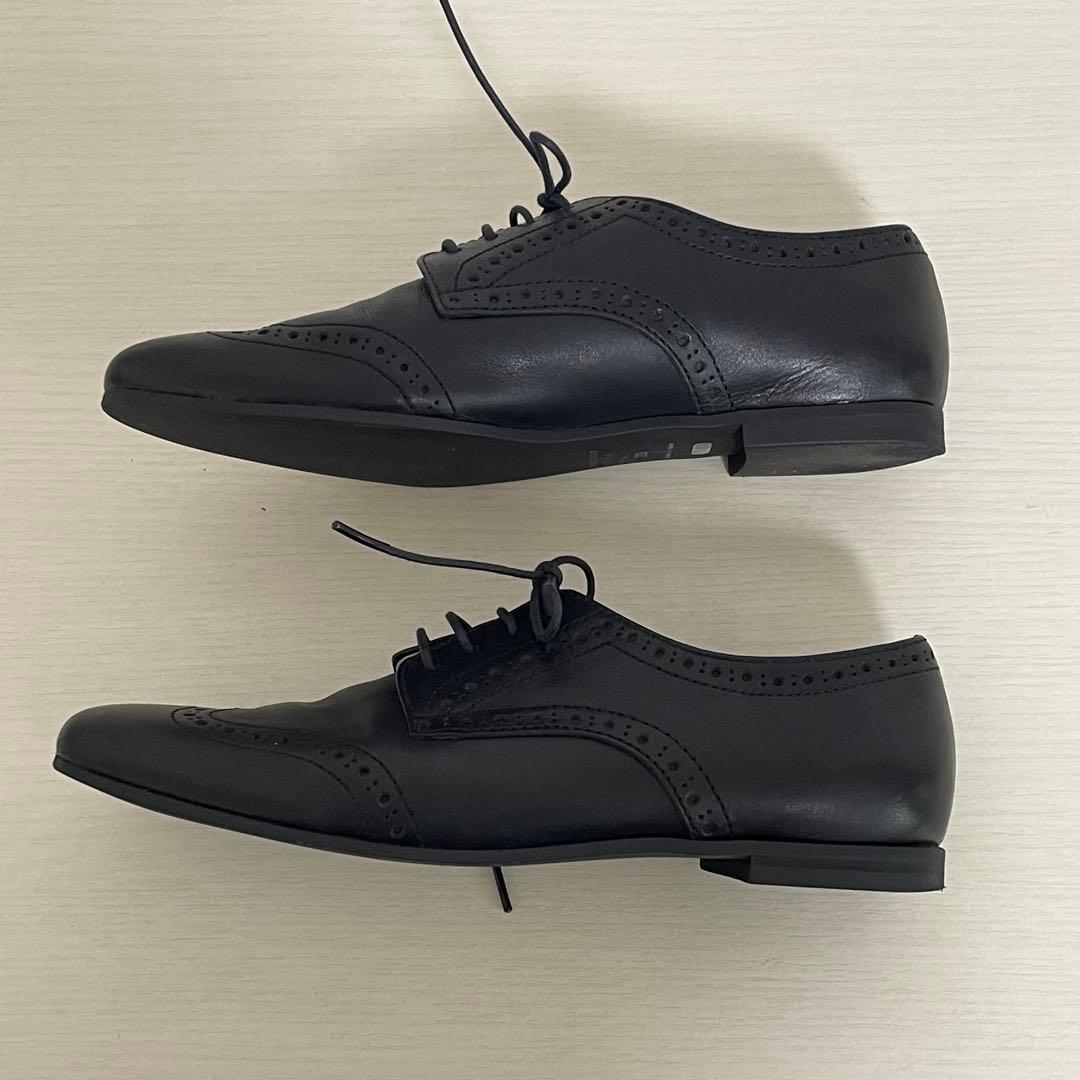 マーガレットハウエル レースアップシューズ レザー 黒 ウィングチップ