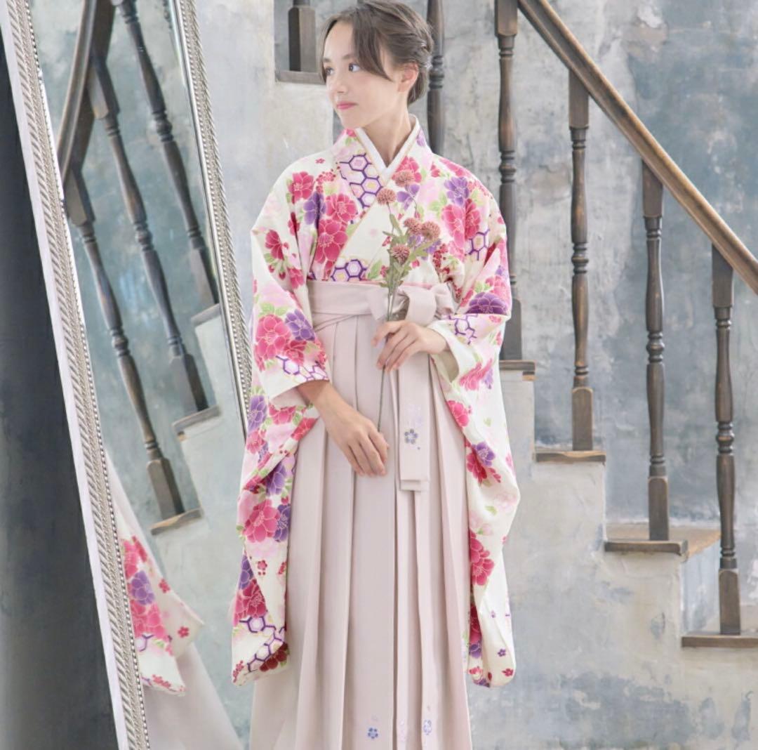 卒業式　袴　160センチ　ピンク 卒業袴レンタルh256 薄ﾋﾟﾝｸ ぼたん x ぼかし袴 | 着物レンタルの京都