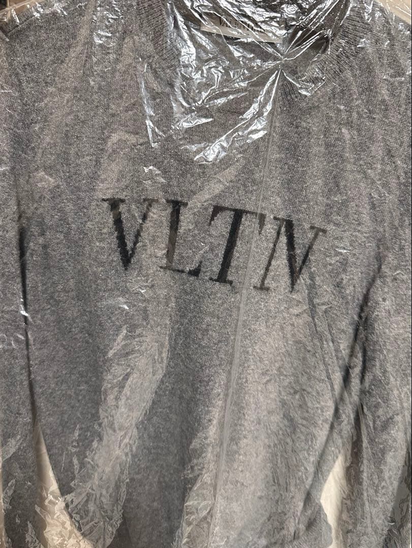 VALENTINO グレー VLTN ロゴ カシミヤセーター （ライライ様専用