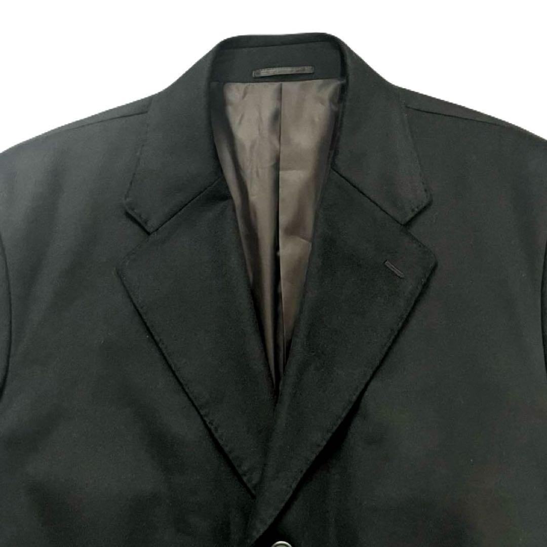 B&T CLUB チェスターコート ウール カシミヤ混 ブラック 大サイズ L8
