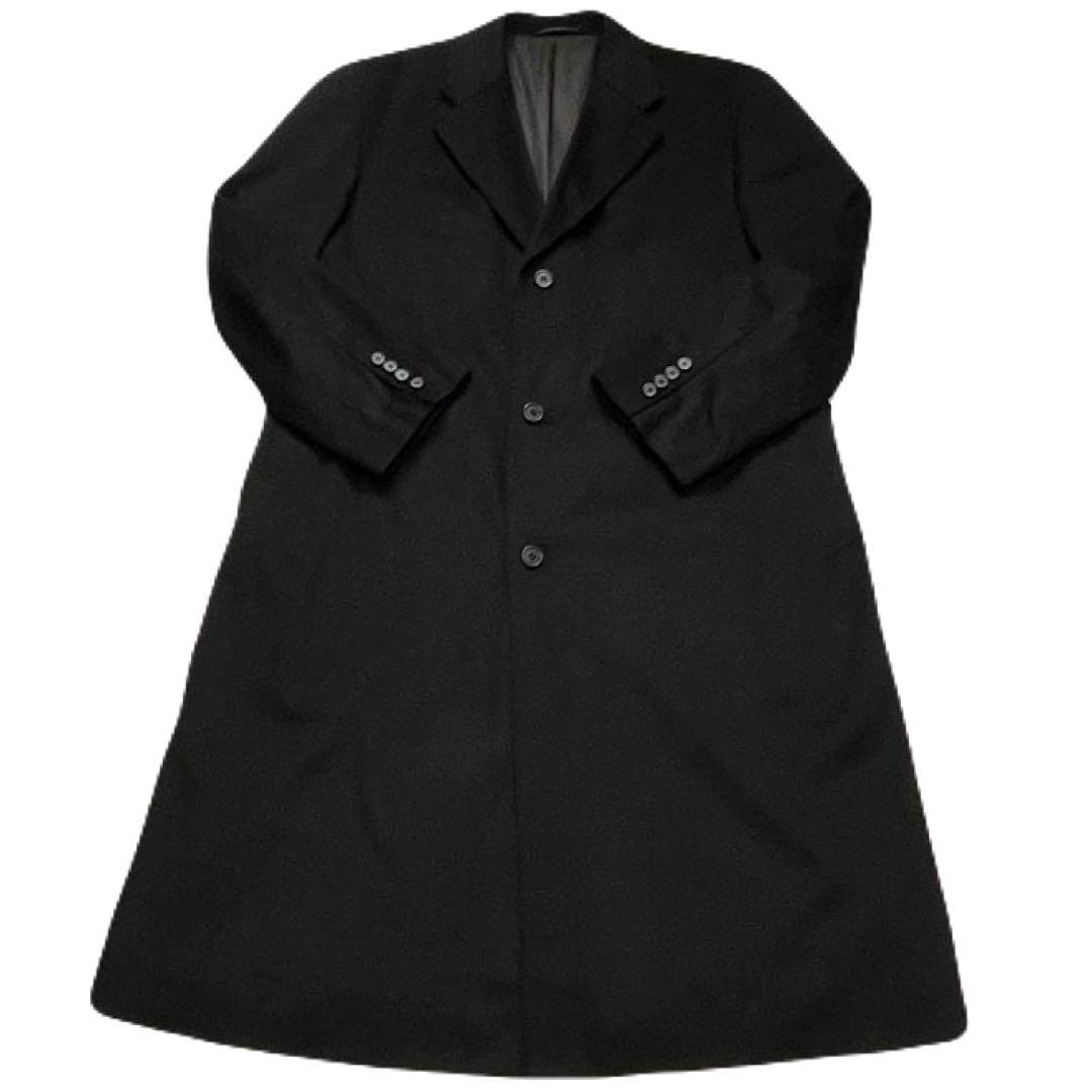 B&T CLUB チェスターコート ウール カシミヤ混 ブラック 大サイズ L8