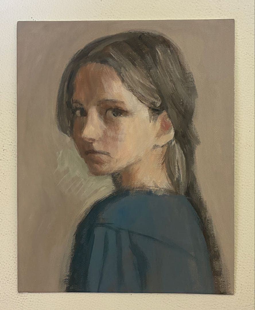 アクリル画　人物　1095 アクリルガッシュで人物画 6月25日 ターナー アクリルガッシュ - 桃蝶画房