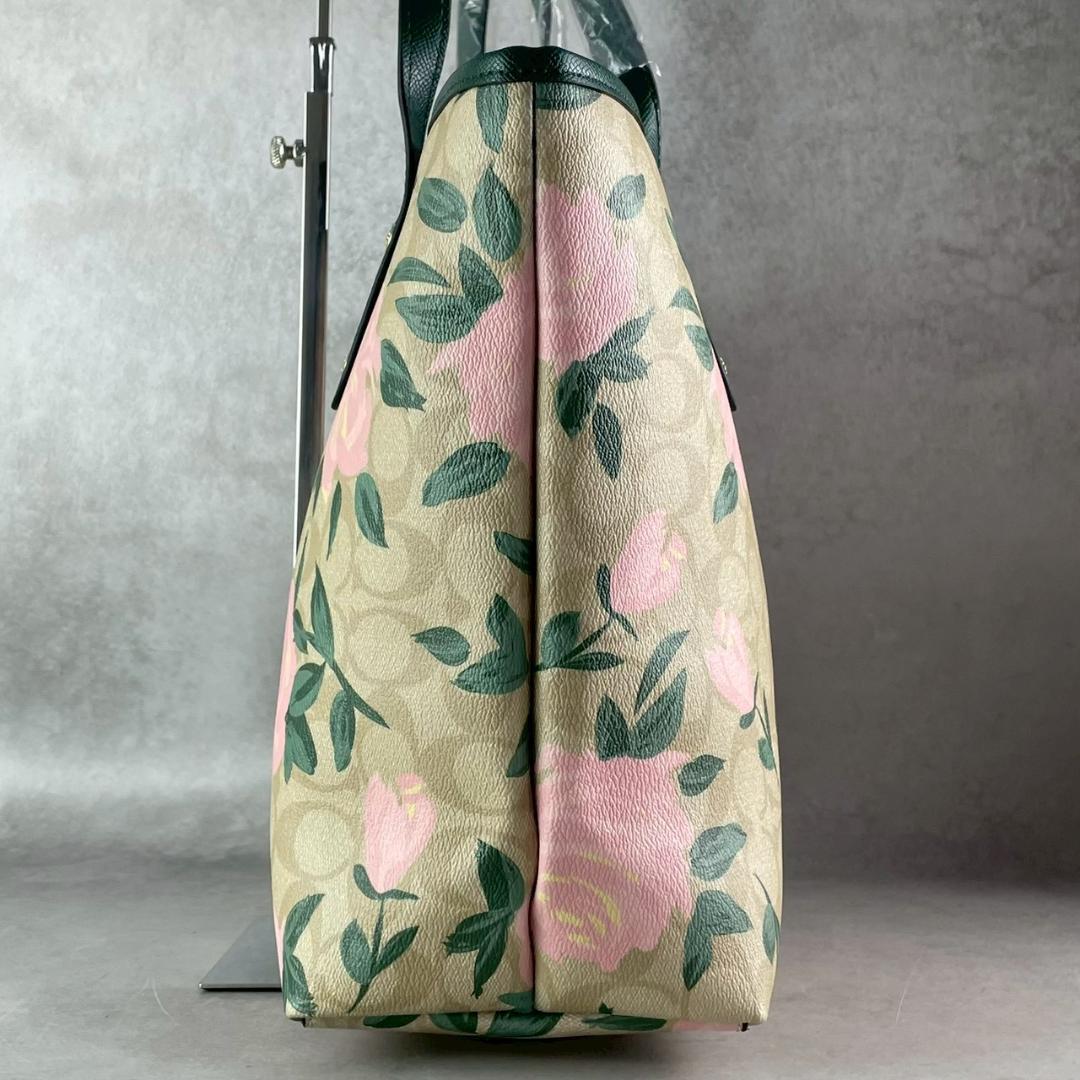 未使用級✨コーチ トートバッグ 花柄 ポーチ付き A4収納 肩掛け - メルカリ