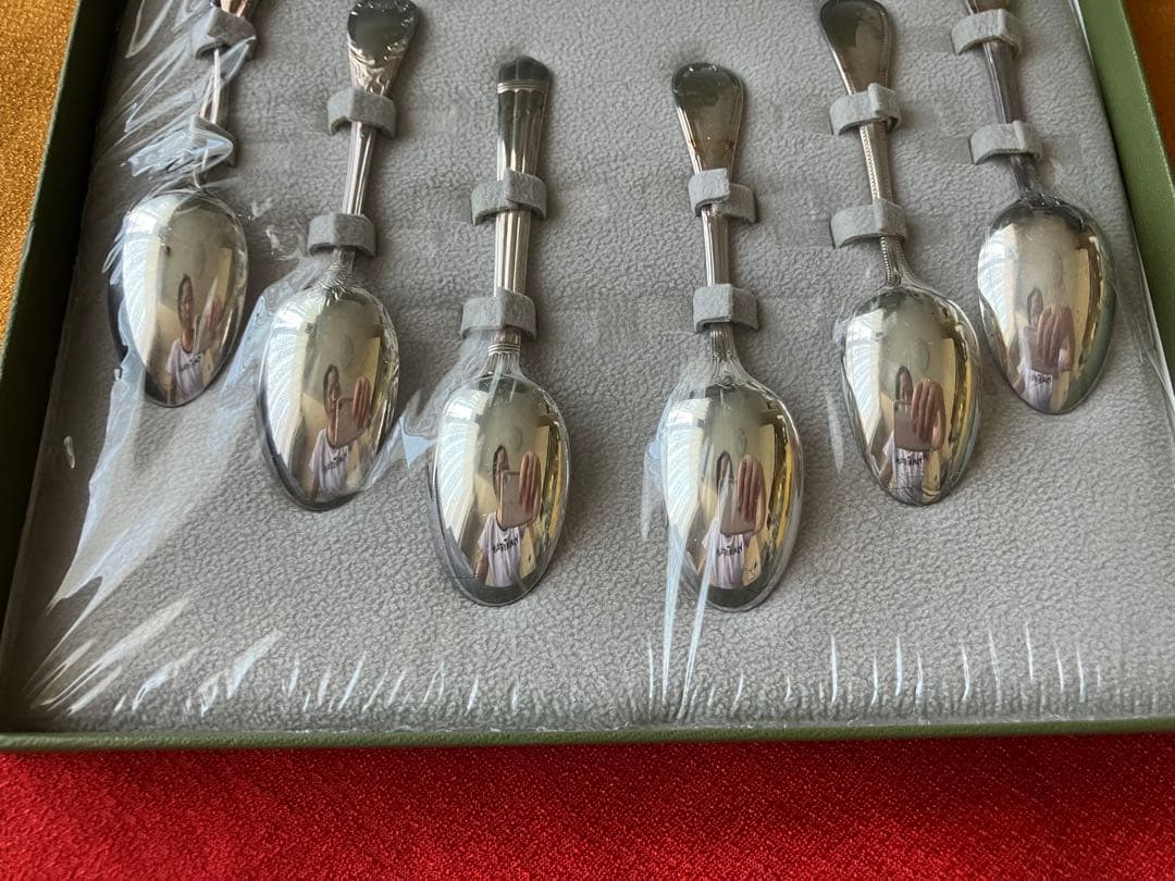 未開封】クリストフル シルバー ティースプーン 5本セット 柄違い