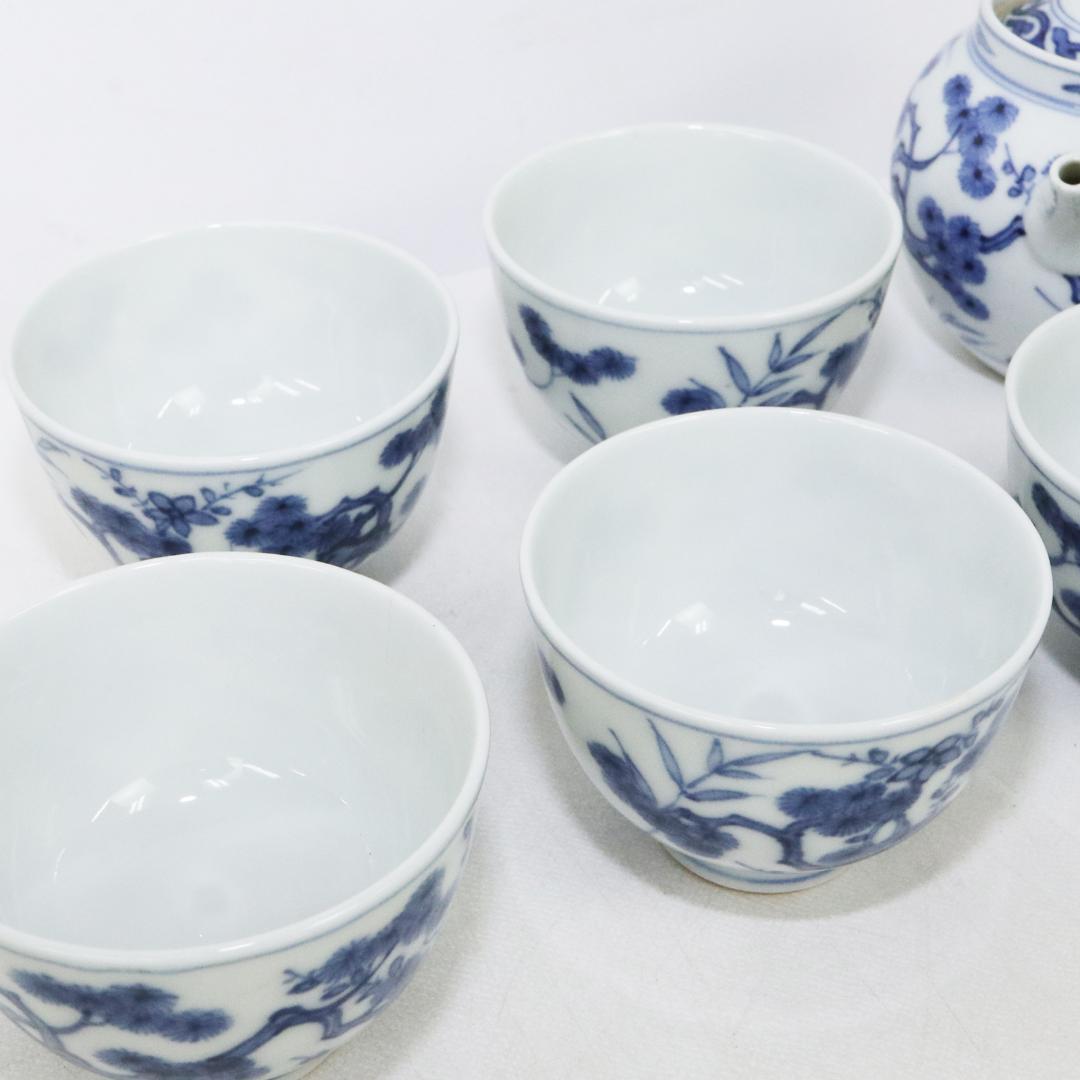 須田菁華 煎茶器 染付 松竹梅 急須 湯呑 共箱 九谷焼 - メルカリ