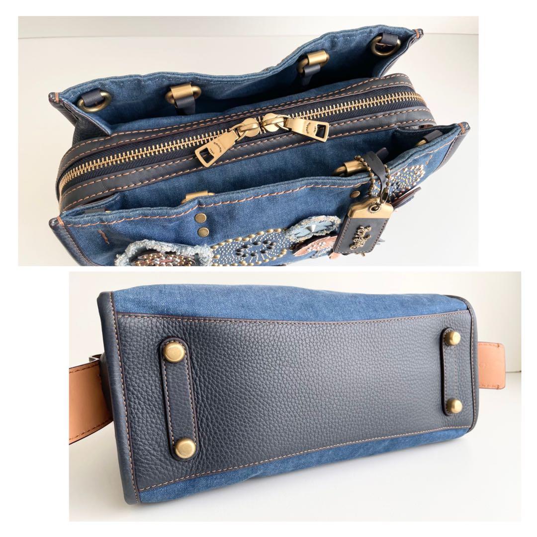 コーチ ローグ Rogue ティーローズ ハンドバッグ デニム 激レア 日本