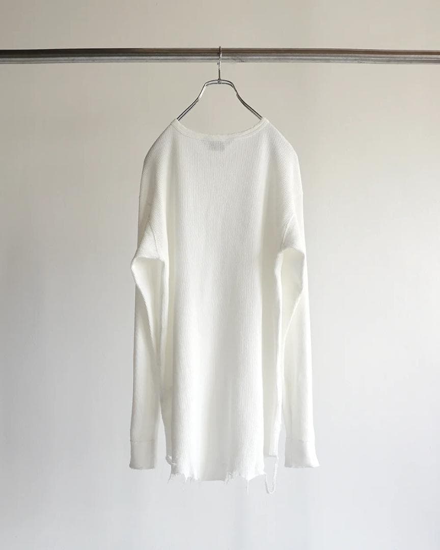 2 ANCELLM ダメージ ワッフル ロンT 白 新品 アンセルム - メルカリ