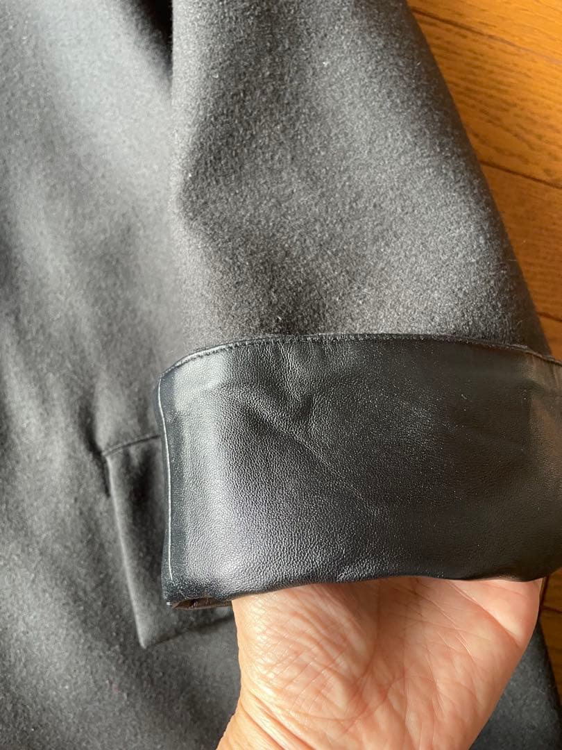 美品 biotop購入 iirot ウールコート（レザー襟、袖） - メルカリ