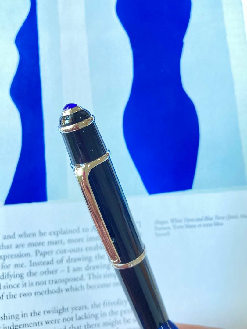 カルチェディアボロボールペンカボション青