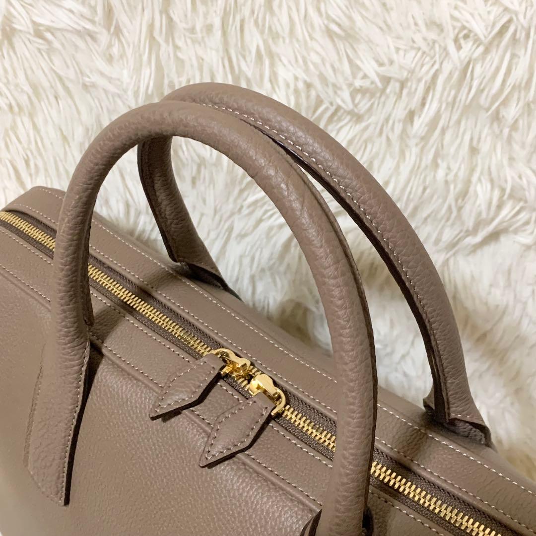 未使用に近い】大峡製鞄 ゲント•メディア スリムオーバーナイト トープ