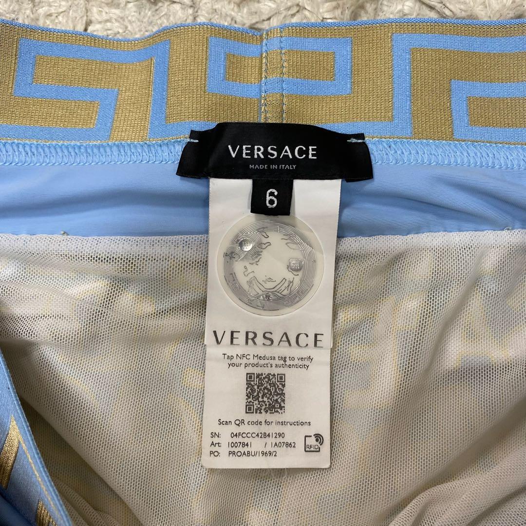 ヴェルサーチェ リブレイヤードロゴ総柄ナイロンハーフパンツ 水着 6