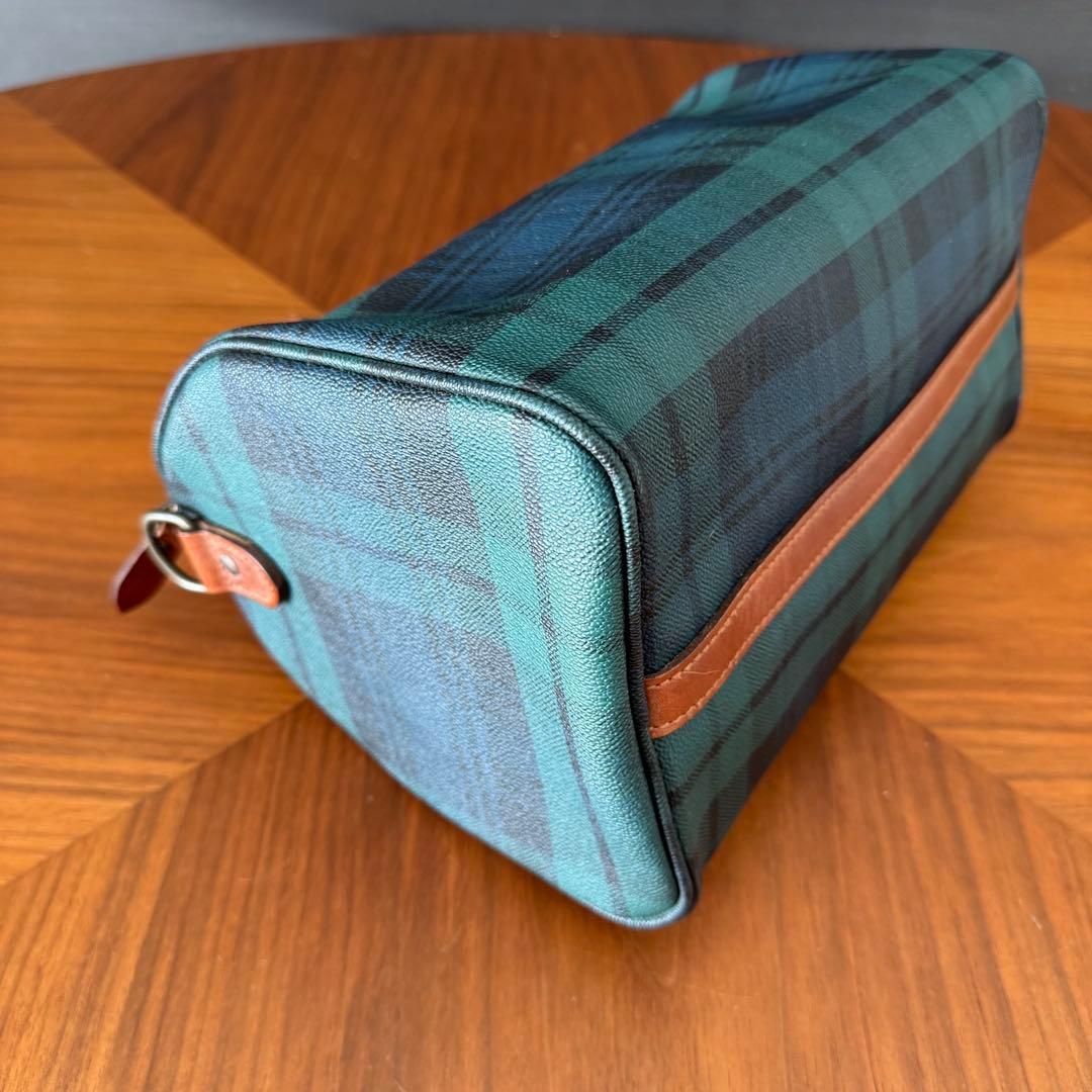 ポロラルフローレン PVCレザータグ付き ミニボストンバッグ チェック