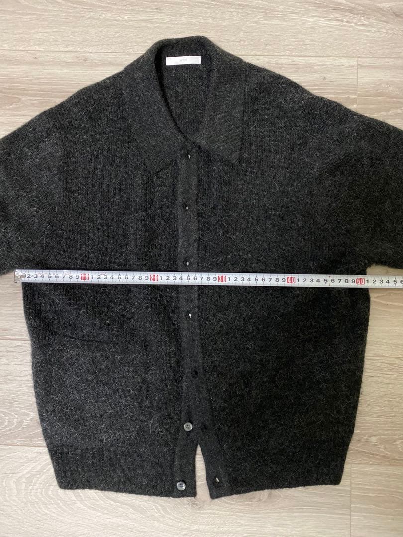 WYM LIDNM モヘア ニット シャツ カーディガン チャコール Sサイズ