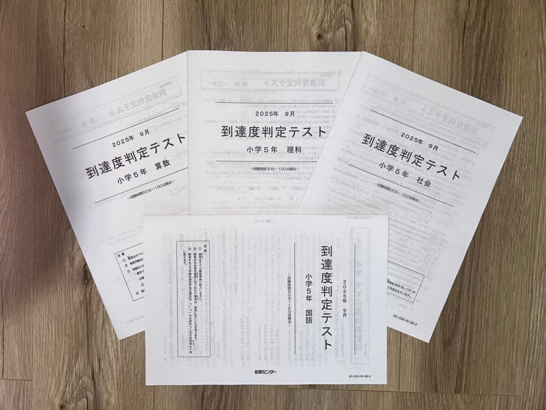 能開センター2025年度小5 実力判定テスト・到達度判定テスト 1年分