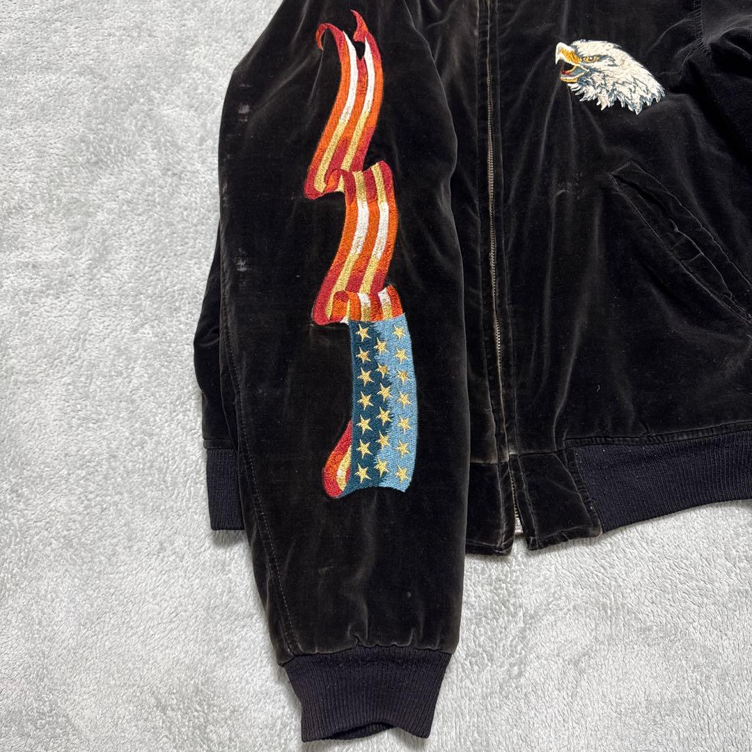 90s ハーレーダビッドソン ベロア スカジャン 別珍 イーグル