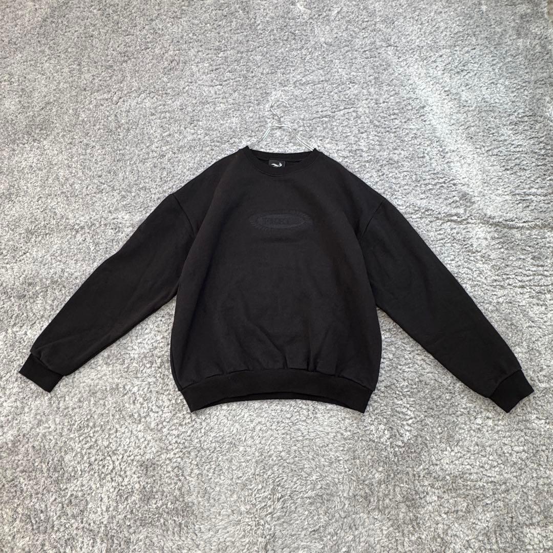 フィールズ【L】黒 長袖スウェット 上杉柊平 ロゴ刺繍 厚手 微