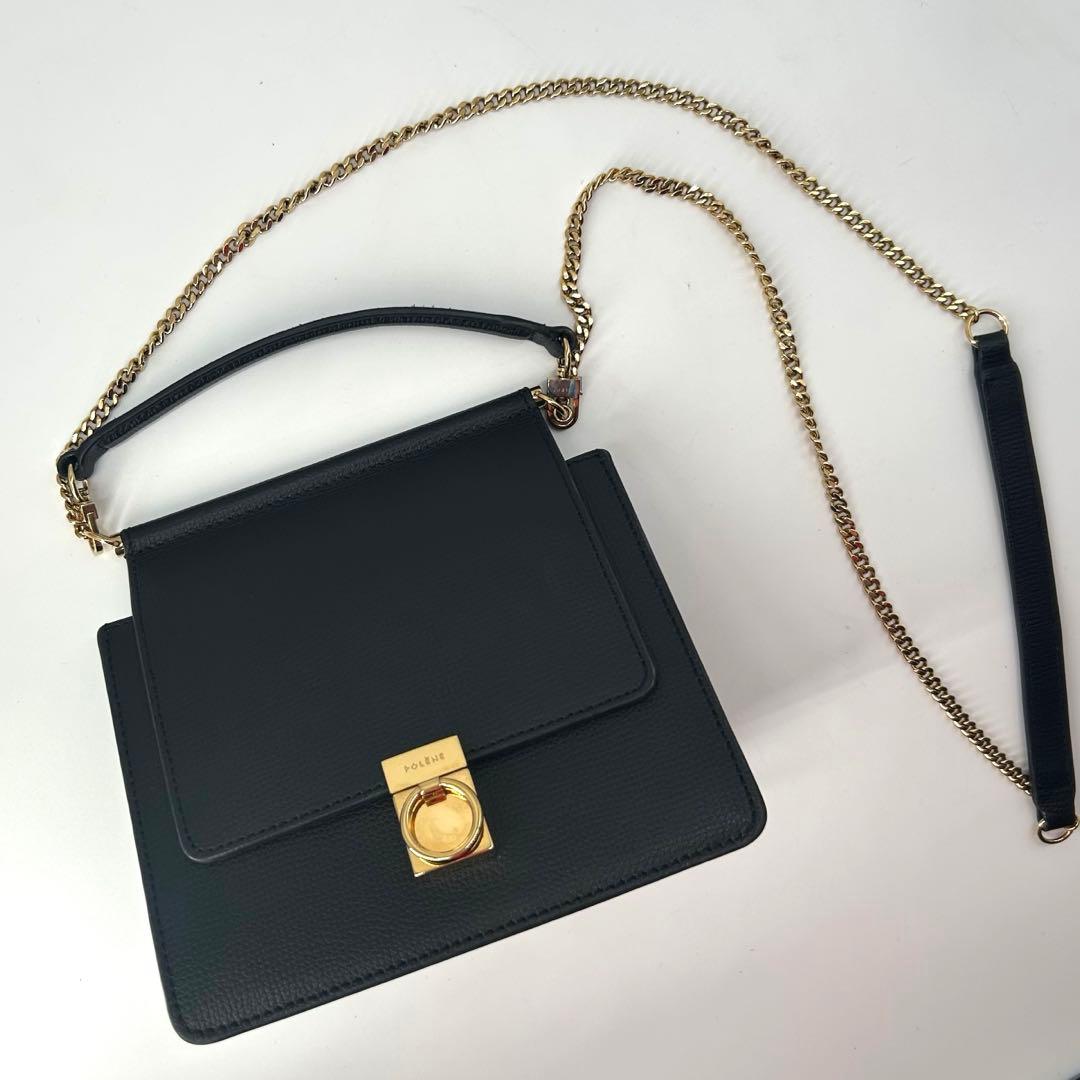 14403✨POLÈNE numero sept mini ショルダーバッグ Polène | Bag - Numéro Sept Mini - Textured Black