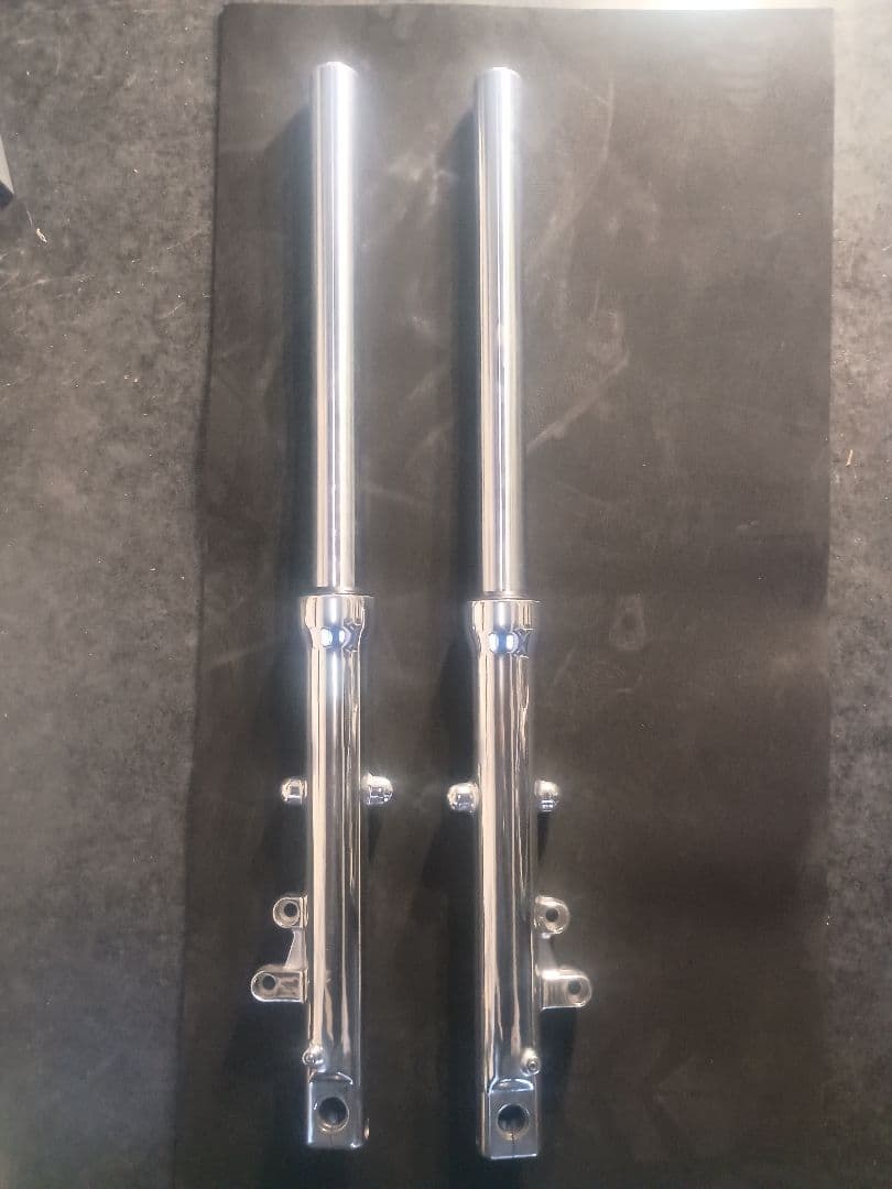 OH後未使用ゼファー400 純正フロントフォーク左右セット インナーチューブ新品 カワサキ ゼファー400 フロントフォーク インナーチューブ シルバー 左右