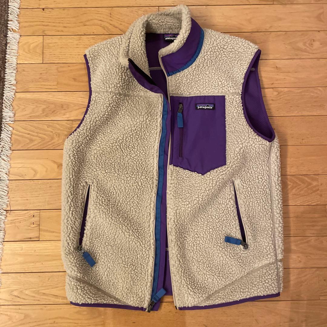 patagonia フリースベスト Mサイズ クリーム/パープル 楽天市場】パタゴニア patagonia フリース キッズ レトロX ベスト