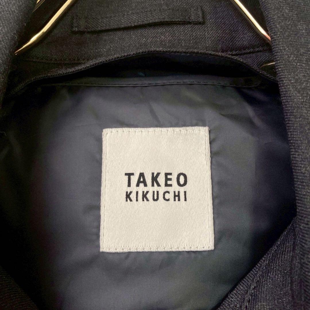 《美品》 TAKEO KIKUCHI コート ネイビー M ビジネス フォーマル