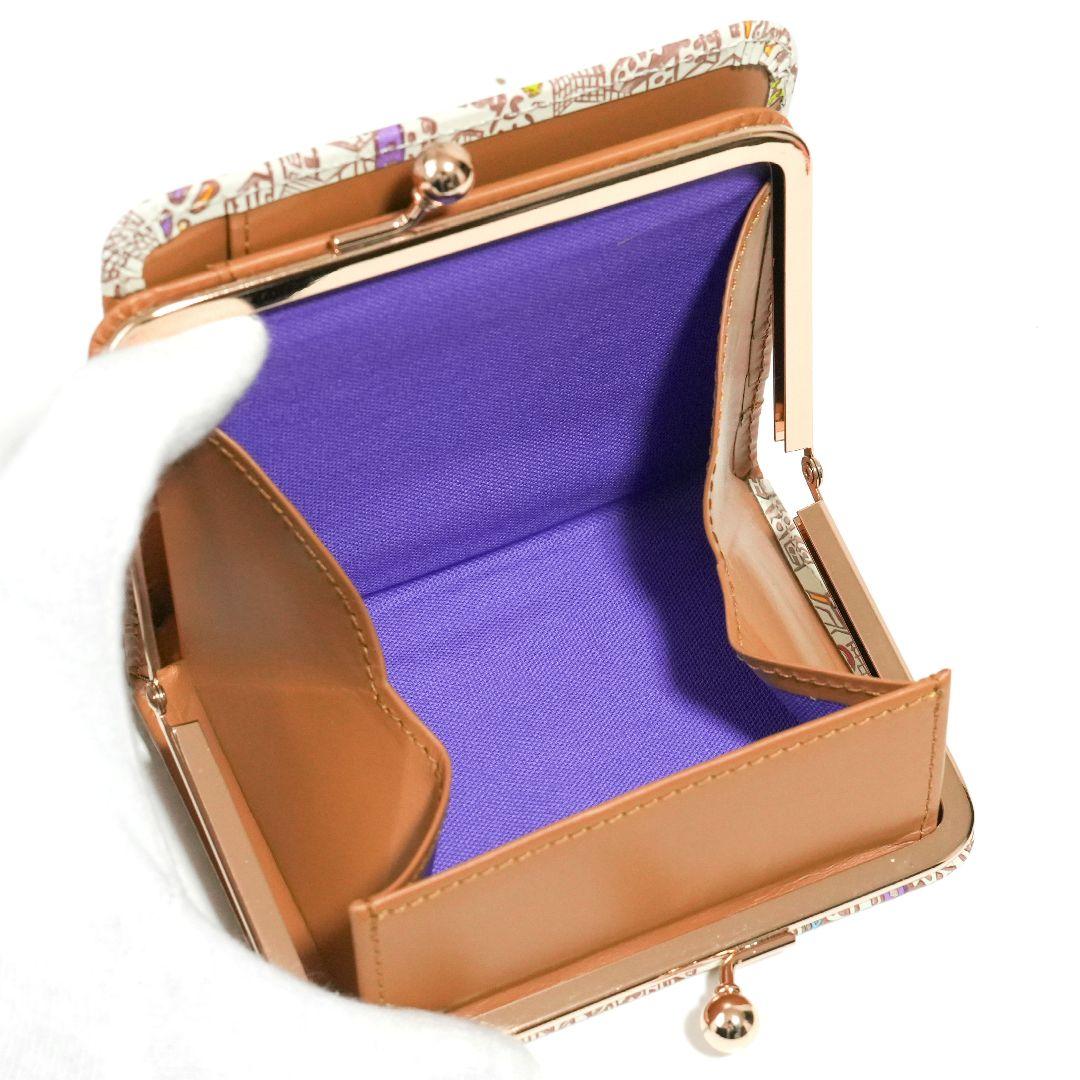 未使用品】友禅文庫 マップ柄 がま口二つ折り財布 牛革 日本製 - メルカリ