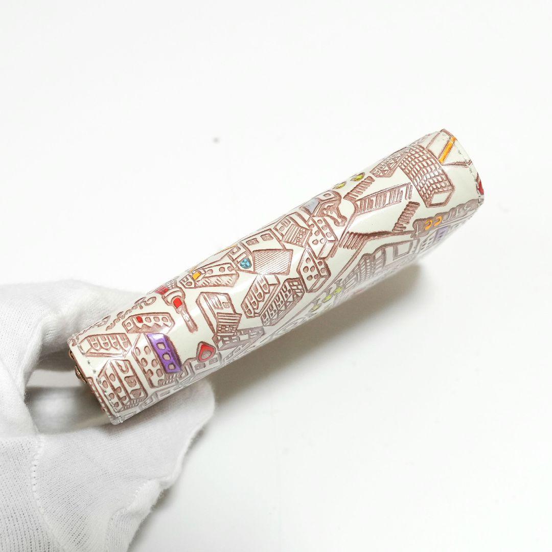 未使用品】友禅文庫 マップ柄 がま口二つ折り財布 牛革 日本製 - メルカリ