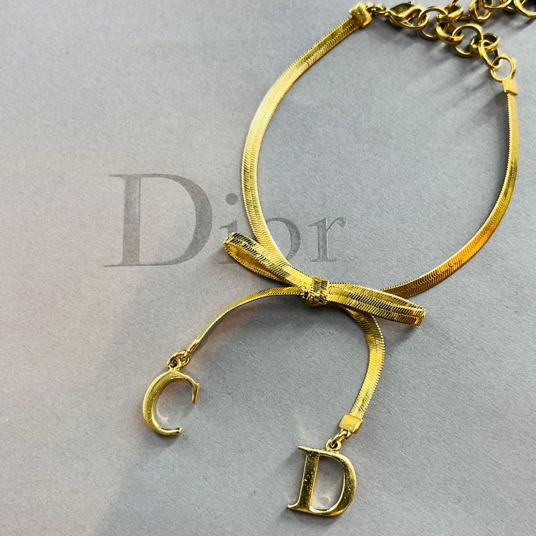 Dior ディオール ブレスレット リボン リボンモチーフ ロゴ ゴールド