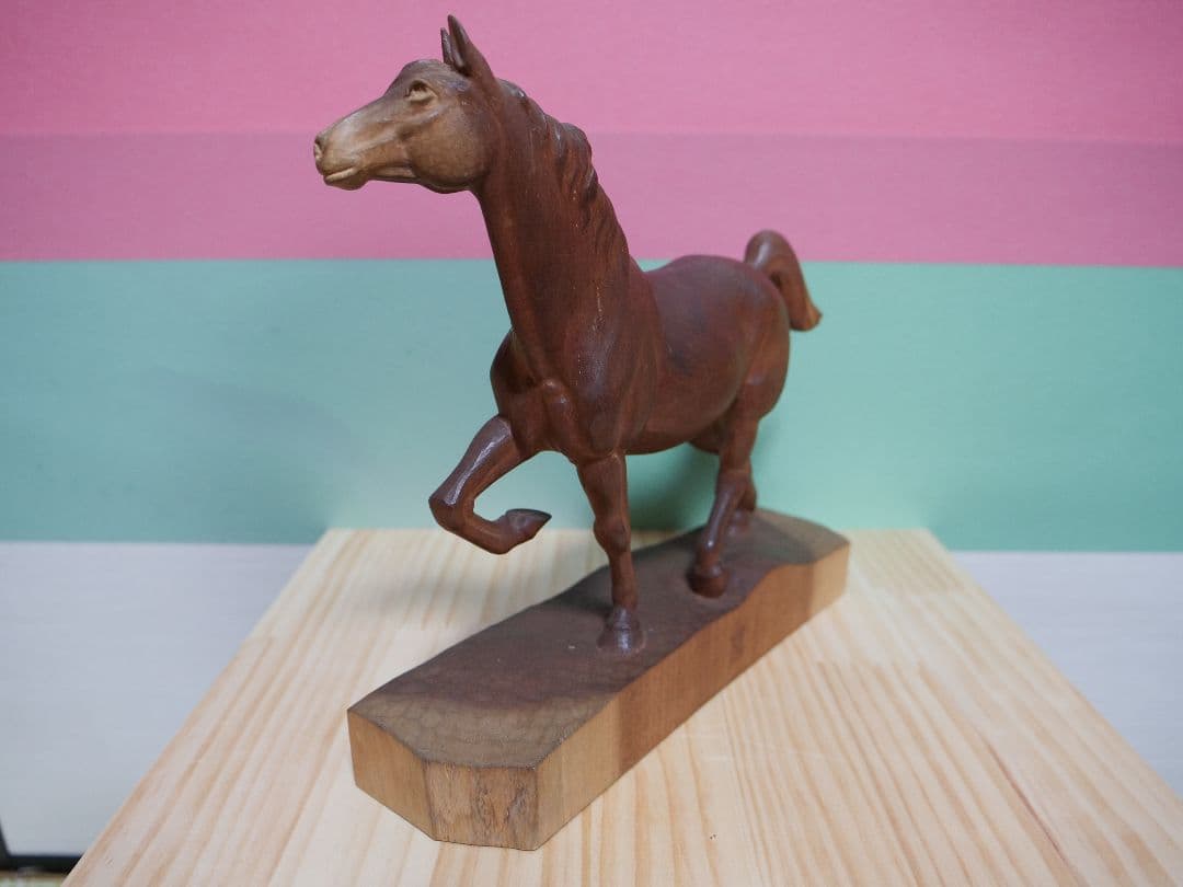 onmun　希少　馬　木彫り　工藤敬三作　昭和七年　置物　一点物　彫刻