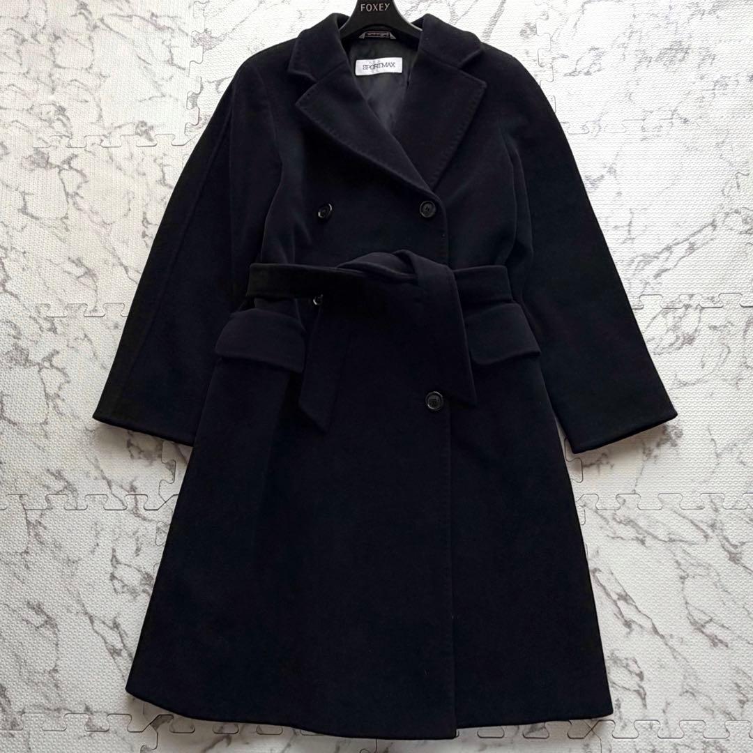 美品✨SPORTMAX カシミヤ アンゴラ混 ダブルブレスト チェスターコート