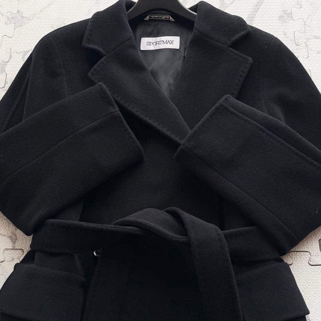 美品✨SPORTMAX カシミヤ アンゴラ混 ダブルブレスト チェスターコート