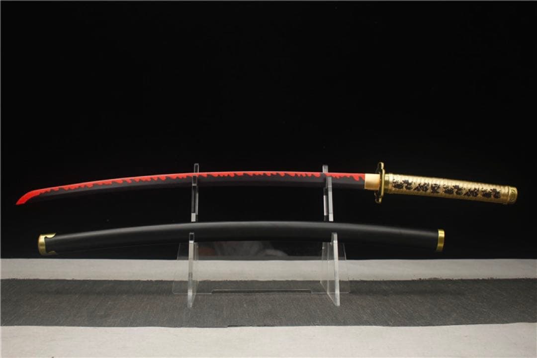 鬼滅の刃 継国縁一　日輪刀 皮革柄巻 双目釘 鬼滅の刃 鬼殺隊 継国 縁壱 赫刀 日輪刀 コスプレ道具 コスプレ衣装