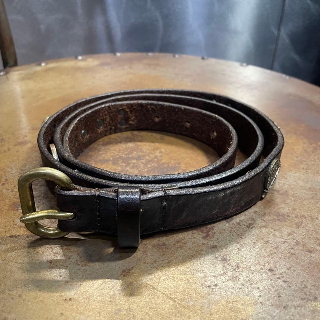 DSQUARED2 ディースクエアード スタッズレザーベルト ブラウン - メルカリ