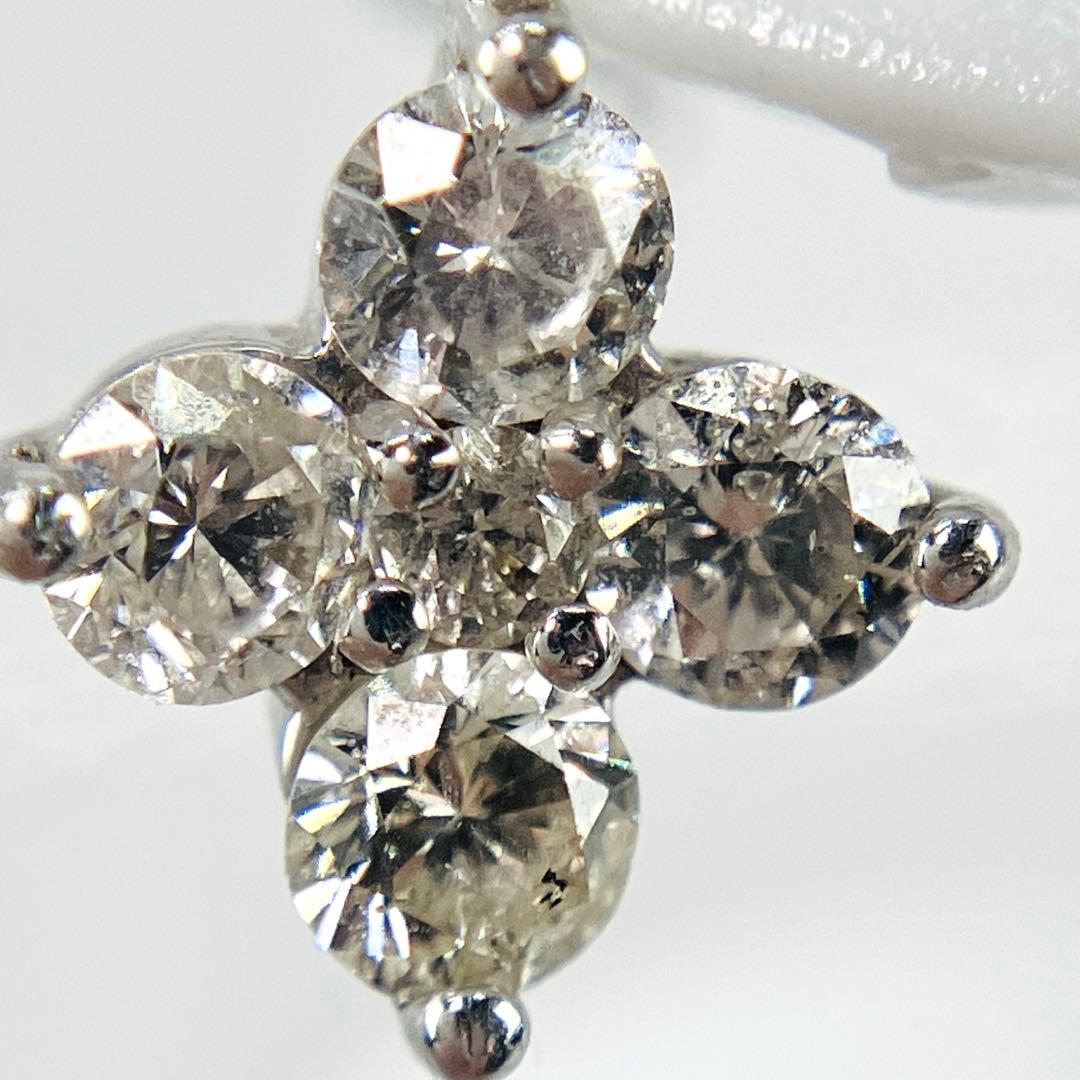 K18WG ダイヤモンド ピアス D: 0.50ct