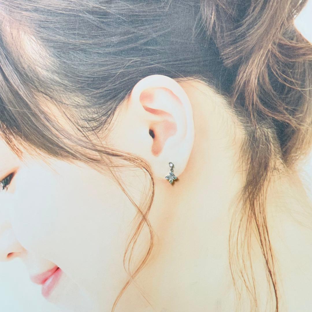 K18WG ダイヤモンド ピアス D: 0.50ct