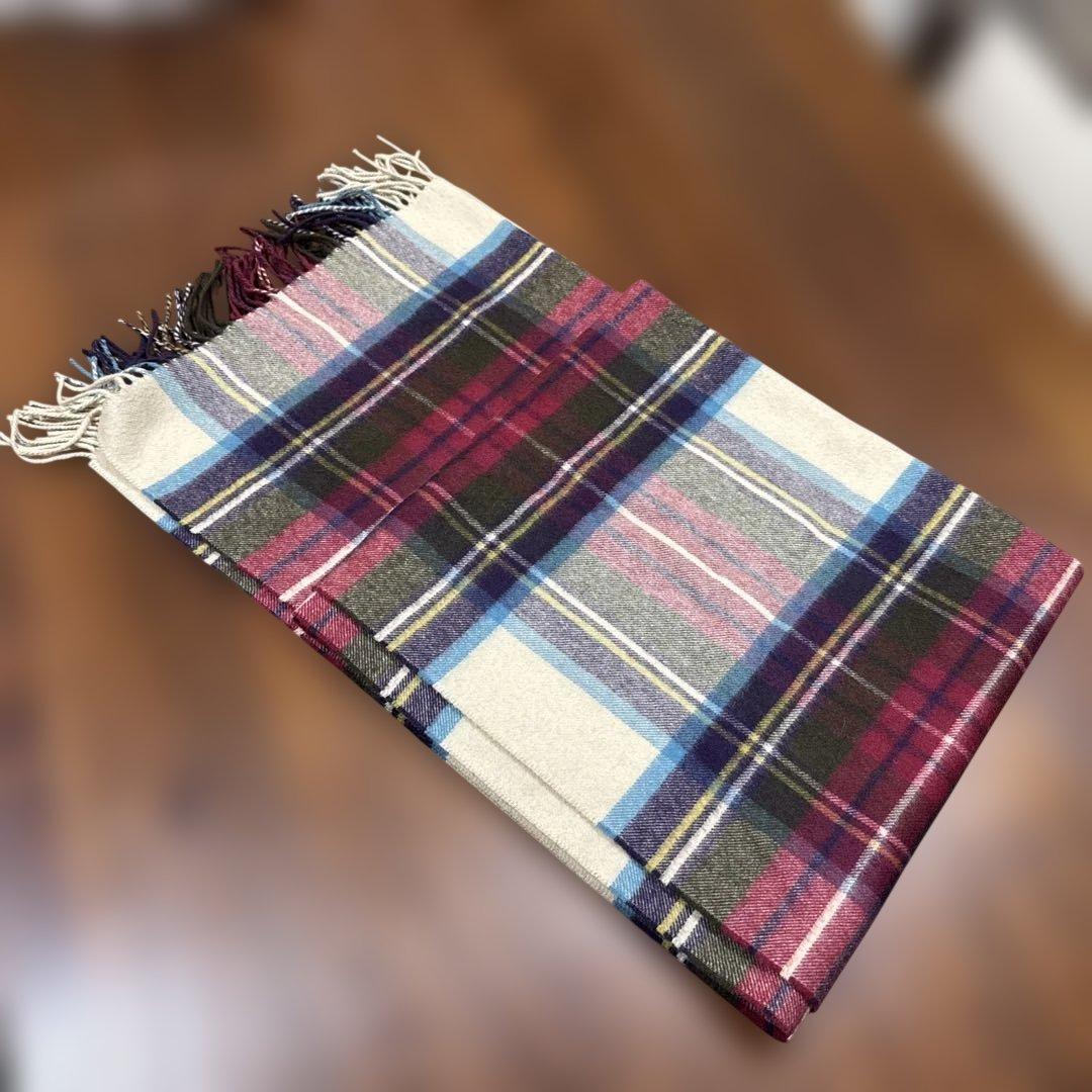 Johnstons of Elgin カシミア　マフラー チェック柄 Johnstons of Elgin カシミヤ タータンチェックマフラー（マフラー