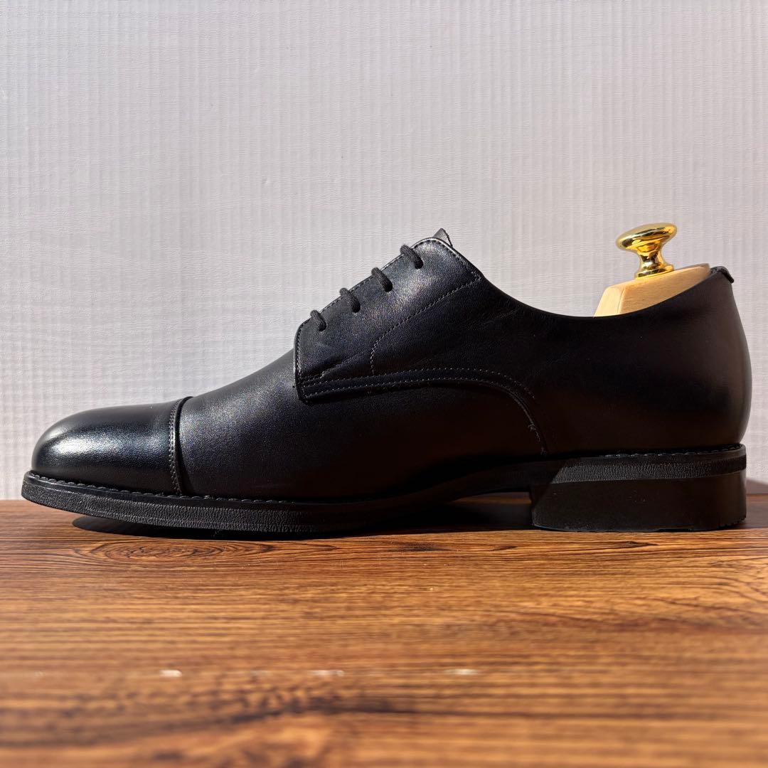 【美品】アシックスランウォーク ストレートチップ 25.5cm 黒 外羽根 革靴