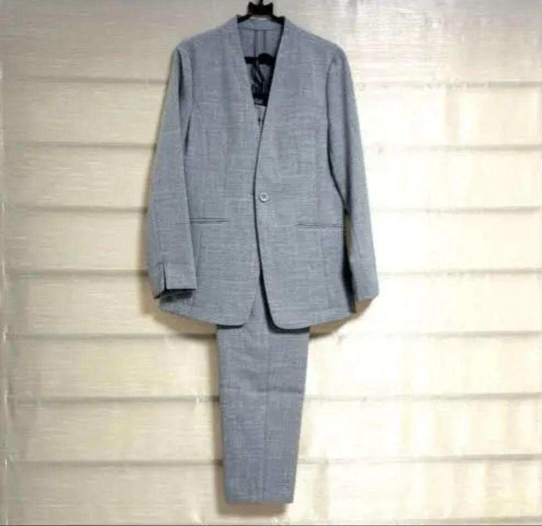 LUKEVI-【洗える】 サマースーツ 麻調 リネンタッチ スーツ 接触冷感