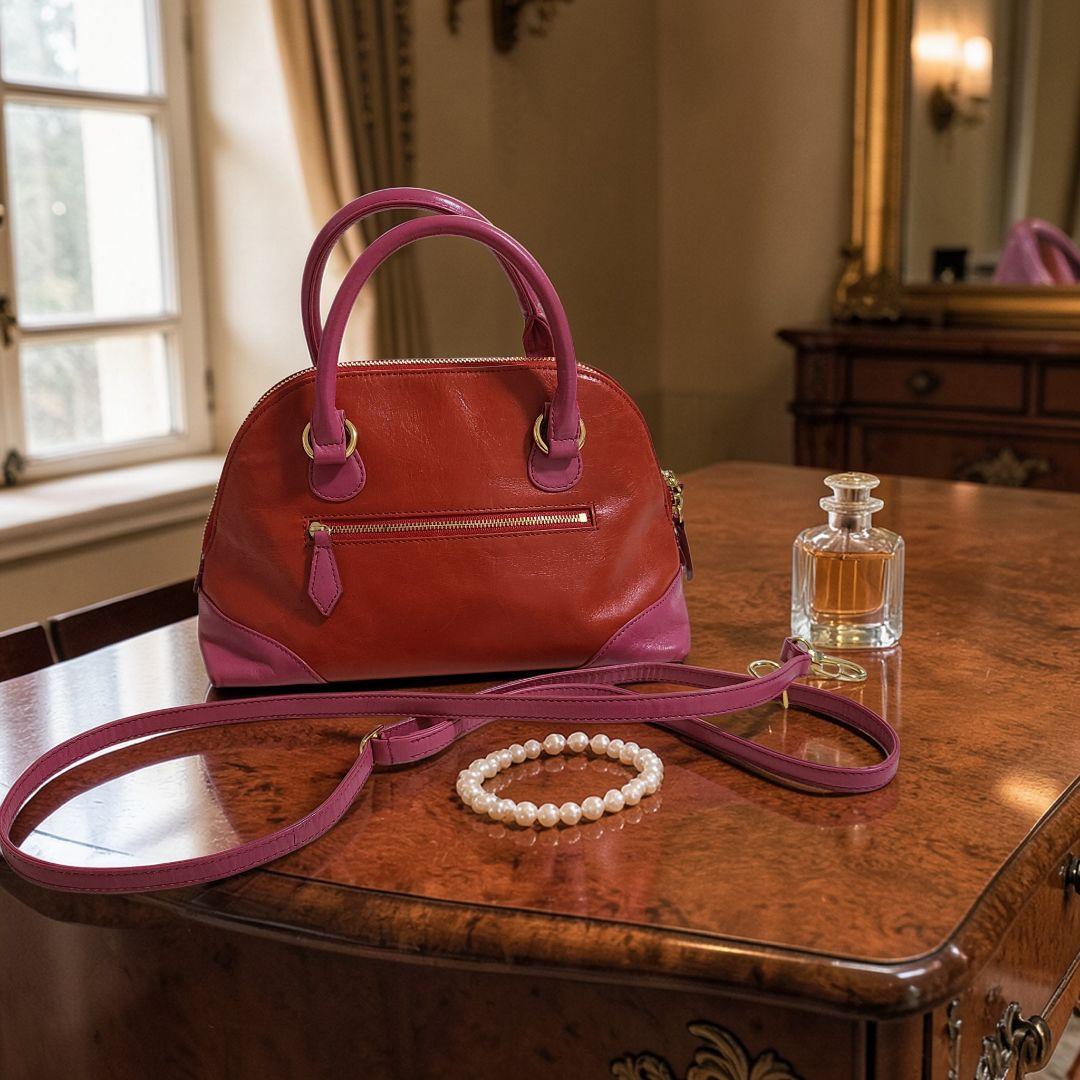 皇室御用達 濱野 HAMANO 本革 2WAY バイカラー 上品 高級感 美品