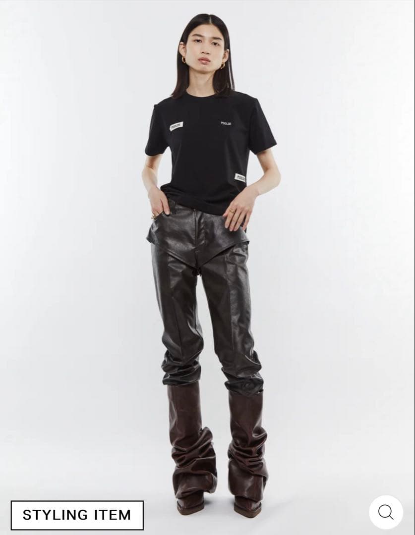 ぽ*こ様 POOLDE ブラック スムース レザーパンツ - メルカリ