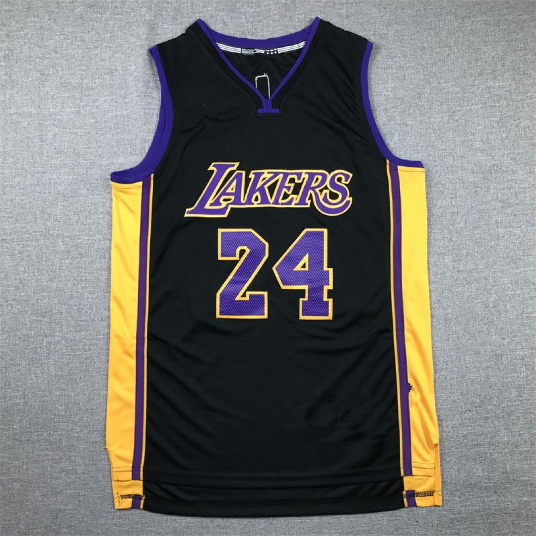 NBA コービー・ブライアント Kobeレイカーズ ユニフォーム 刺繍黒金 M