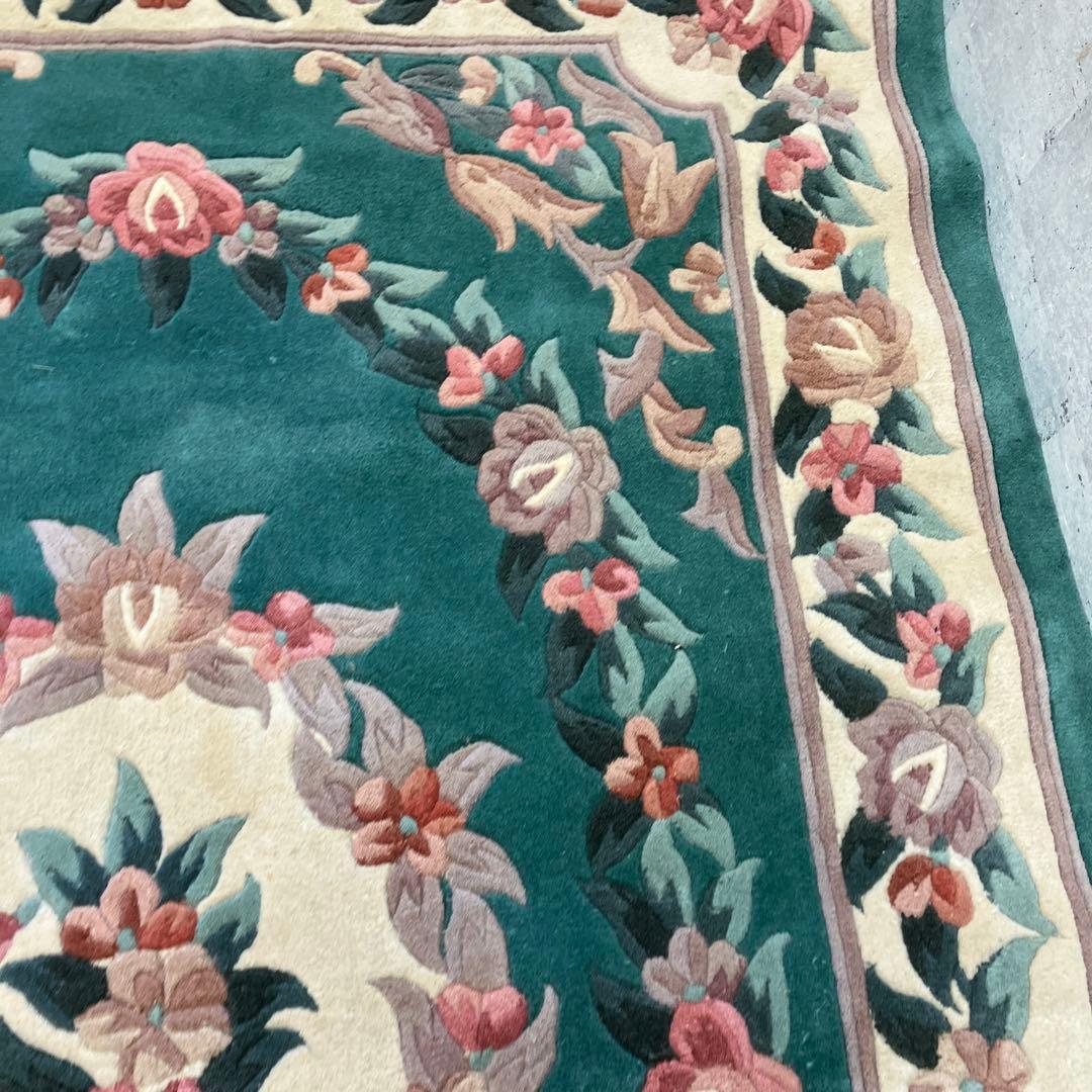 中国段通 花柄 カーペット織物 絨毯 じゅうたん ラグ マット 敷物
