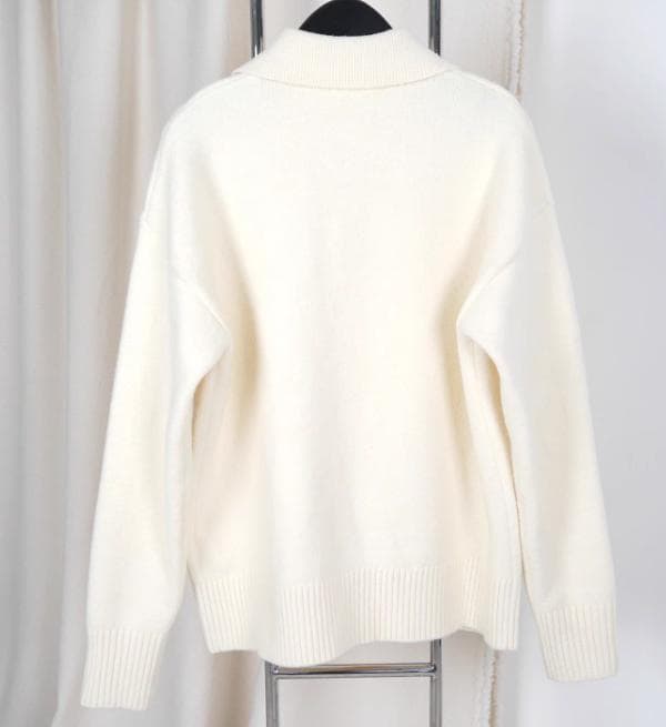 美品 AMI PARIS ニットセーター ホワイト ポロニット M - メルカリ