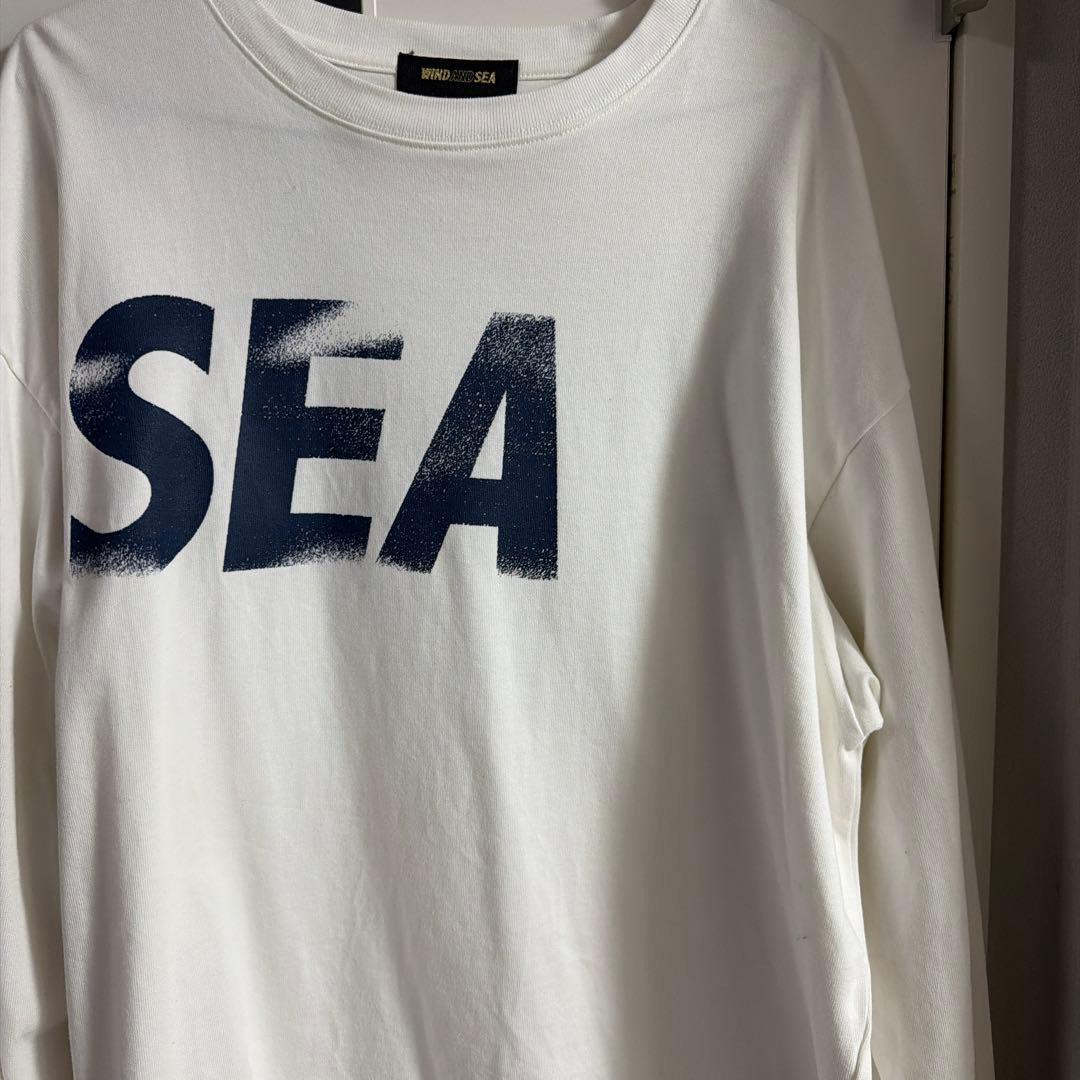 WIND AND SEA ホワイト長袖カットソー L 値引き可能 - メルカリ
