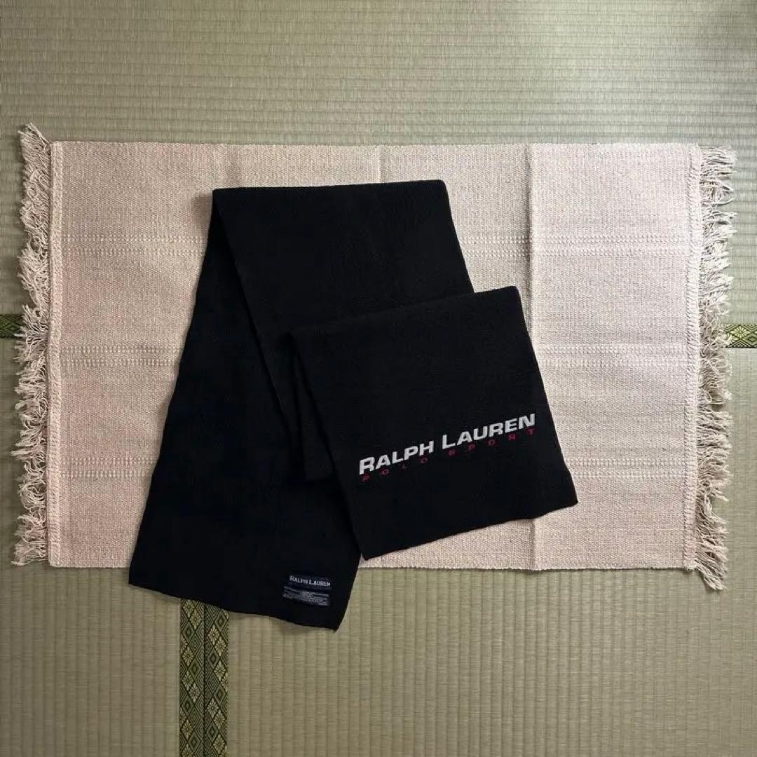 90s Ralph Lauren USA製 マフラー polo sport ポロスポーツ マフラー POLO RalphLauren ポロ ラルフローレン ニット