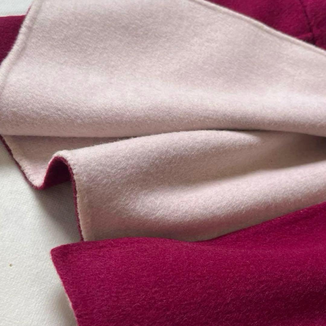 マックスマーラ ダブルフェイス バイカラー エクリュボルドー コート