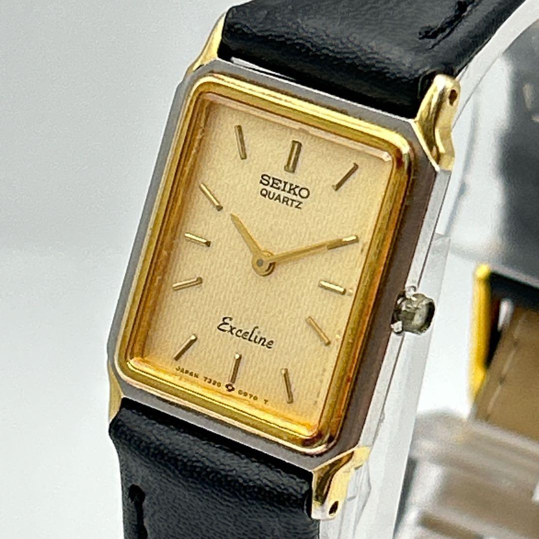 新品電池・ベルト 稼働 SEIKO Excelineヴィンテージ スクエア - メルカリ