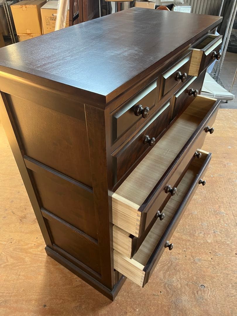 北海道民芸家具 クラレインテリア 樺桜 木製タンス 6引き出し - メルカリ