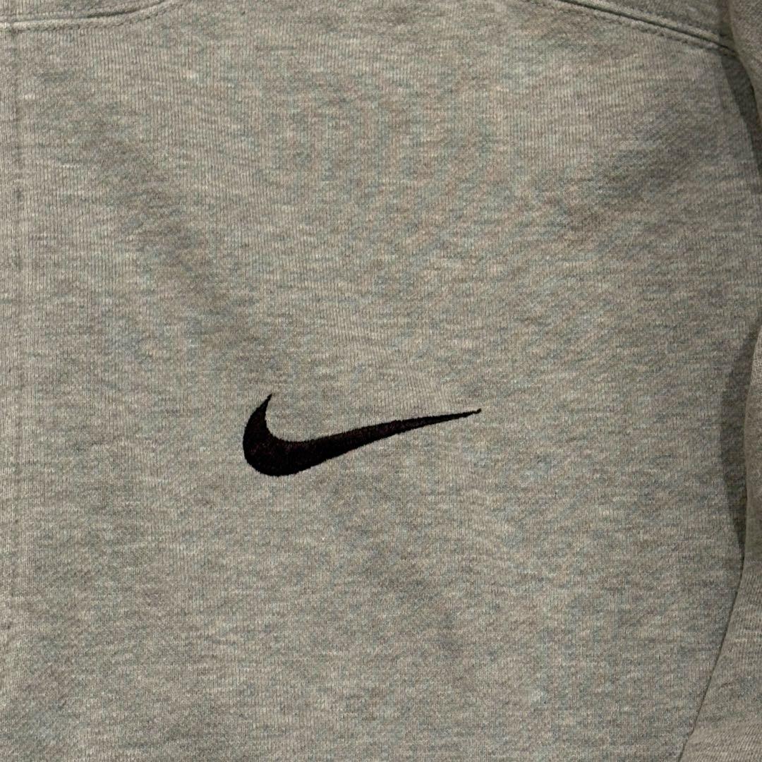 NIKE 90's 刺繍ロゴハーフジップパーカー グレー L 美品 - メルカリ